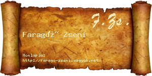 Faragó Zseni névjegykártya